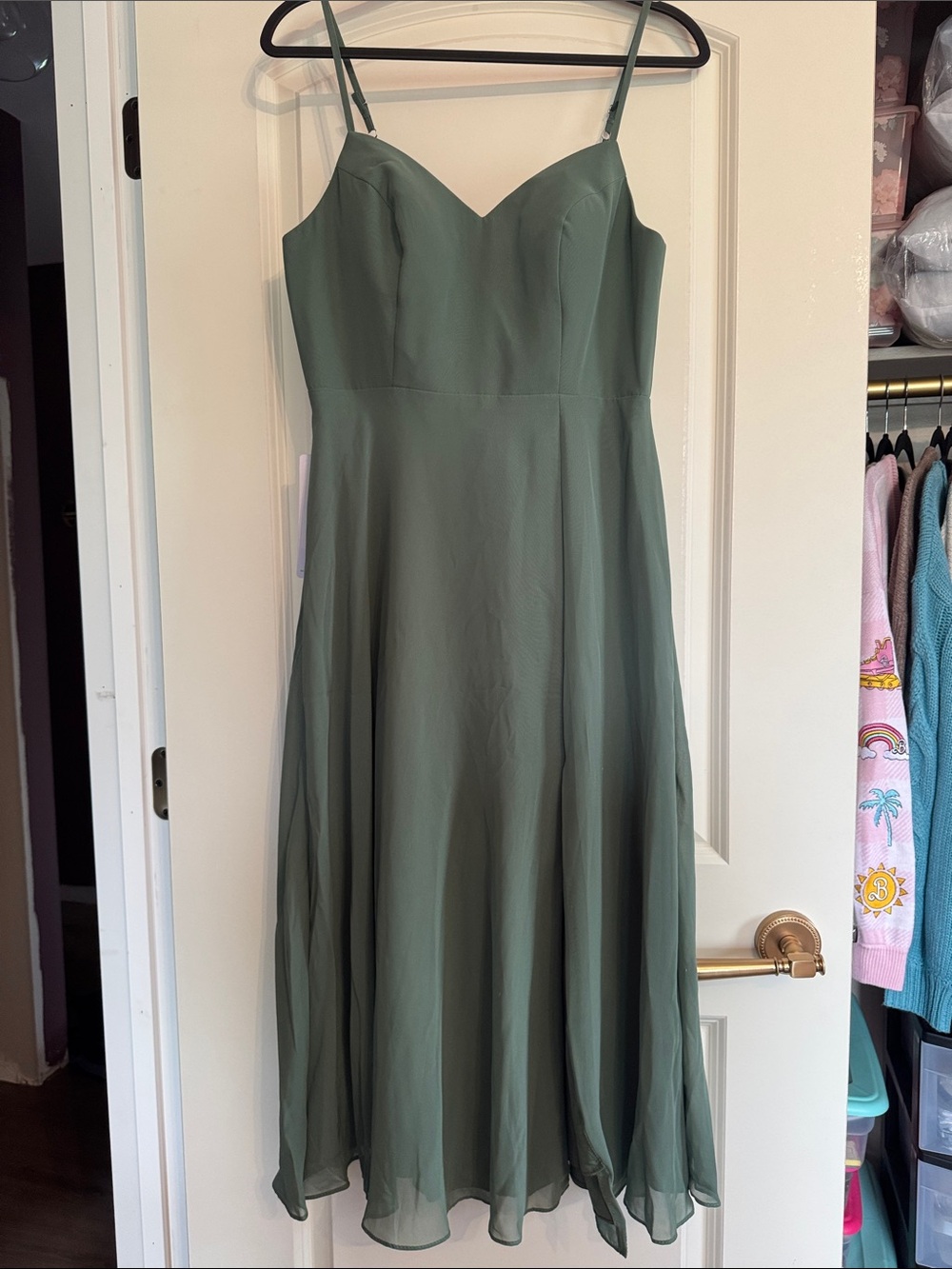 NWT Azazie Clarissa Dress in Eucalyptus Size A 10